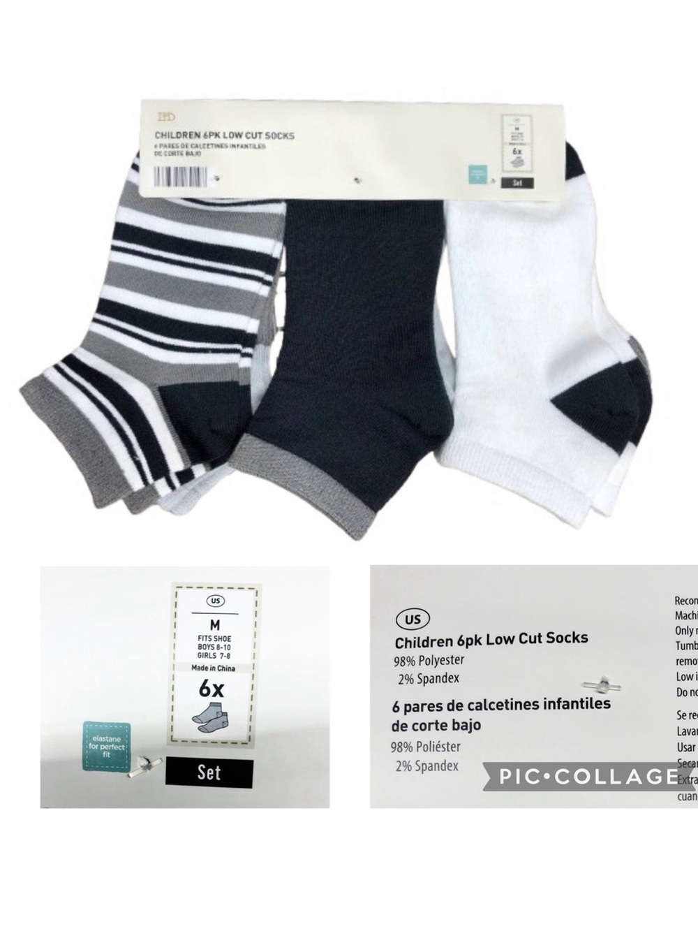 🎈$7🎈NEW LILY & DAN Low Cut Socks 6pk Multicolored Medium Unisex Boy’s Girl’s